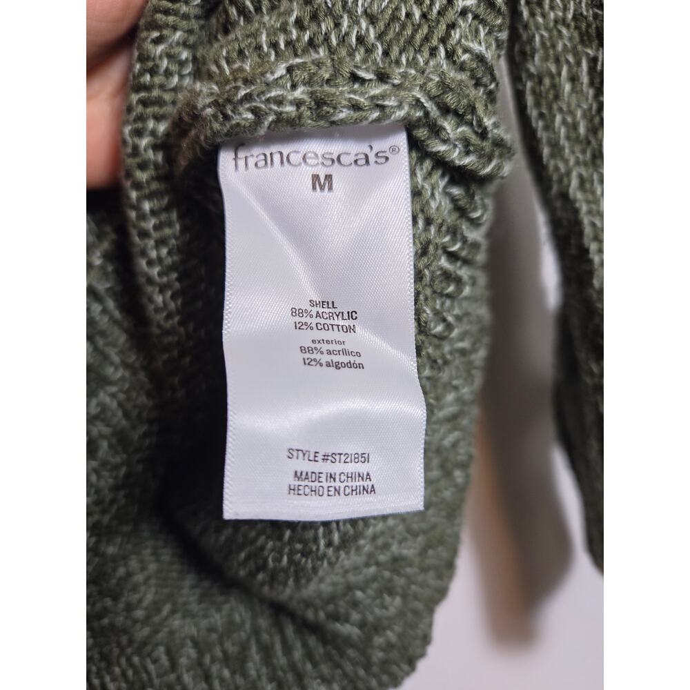 Audrey Parks Francesca’s Galilea Olive Lace Up Ribbon Sweater M - Picture 9 of 9